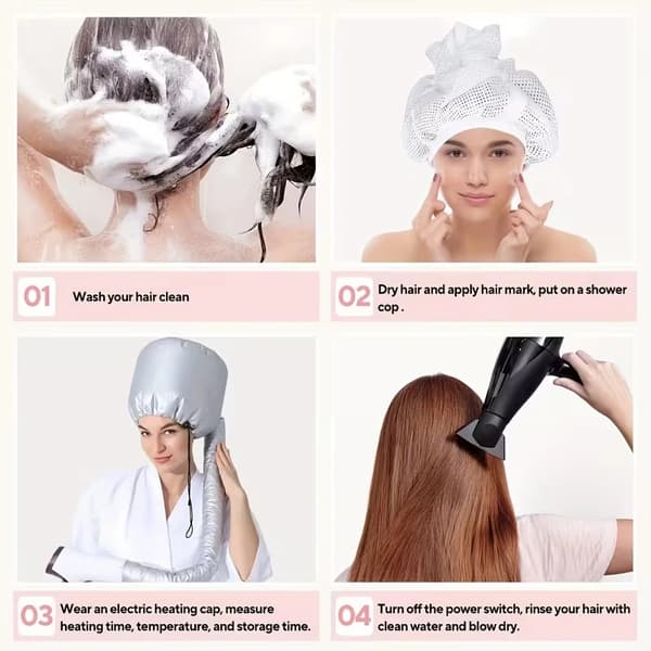 Net Plopping Hætte til Tørring af Krøllet Hår Velegnet til Hårpleje Styling 1 stk-FX-