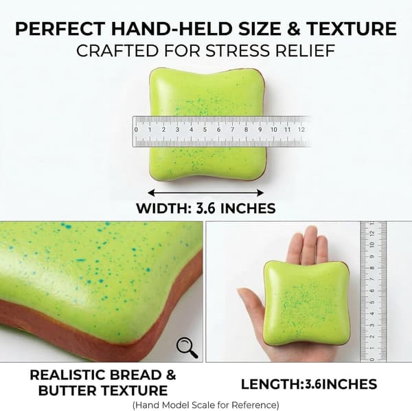 1-pack Butter Bread Squishy - Realistic Scented Sensory Stress Toy, Soft Decompression Toy for Teens and Adults 1 pc grö-FX- 1pc green
