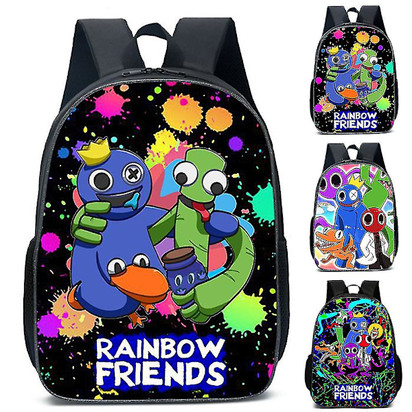 Rainbow Friends Ryggsäck Stor Kapacitet Ryggsäck Skolväska för Barn Pojke Flicka C B