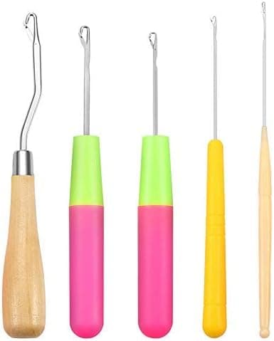 5 st böjda spärrhakar i olika storlekar, 1 st böjd spärrhake i trä och 4 storlekar plastspärrhakar-FX-
