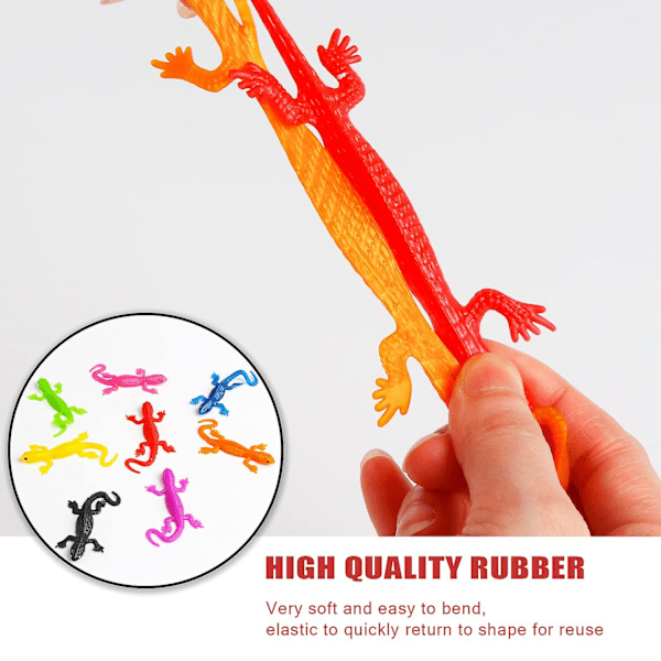 10 st Stretchiga Ödleleksaker Gummi TPR Klibbiga Ödlor Stressleksak för Barn Vuxna Partygåvor{HH}