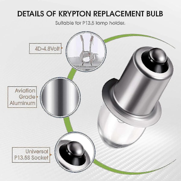 6V/4D-4.8V 0.75A Bayonet Krypton Replacement Bulb Flashlight Lamp (3 pcs) - Perfet-FX- 3