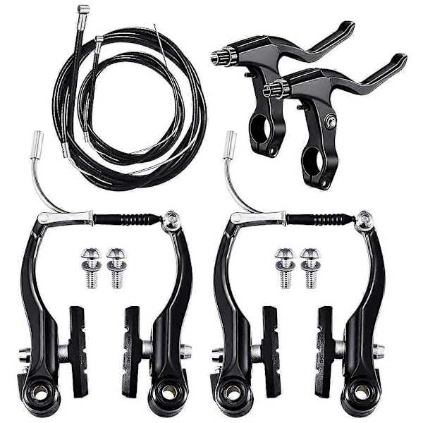 Komplett mountainbike-set, V-broms + ytterkabel + styre + främre och bakre cykelbromstillbehör - Perfekt