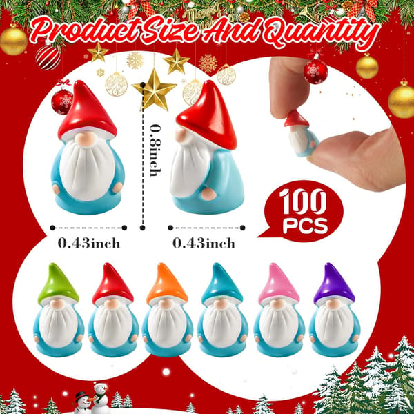100-pack miniatyrtomtefigurer för inomhus- och utomhusdekoration-FX-
