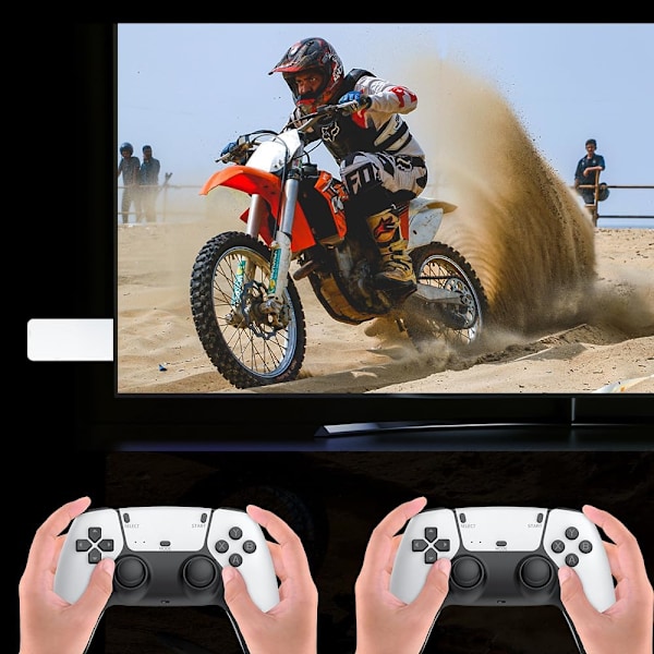 40 000+ 4K HDMI TV-spillpinne Retrospillkonsoll med 2 trådløse håndkontroller M15 64G + 20,000 games