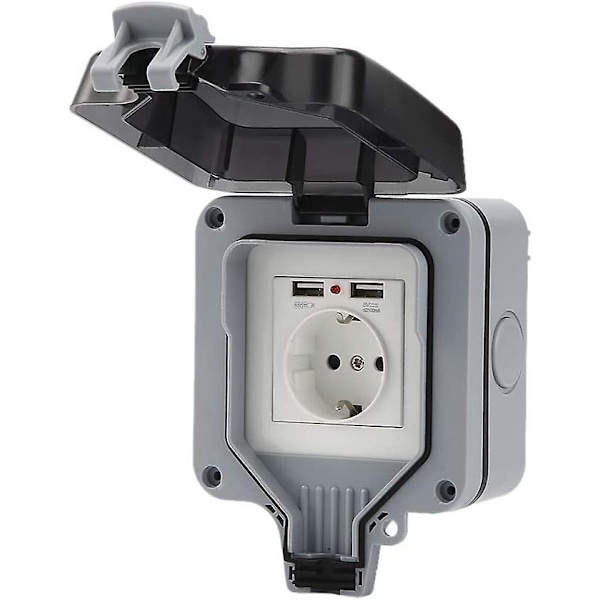 Outdoor Socket for Garden Weatherproof USB Socket Wall Mounted