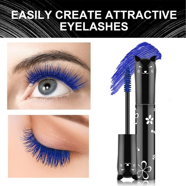 Farverig Mascara, Vandfast Langtidsholdbar Tyk Mascara (Blå)【HY】