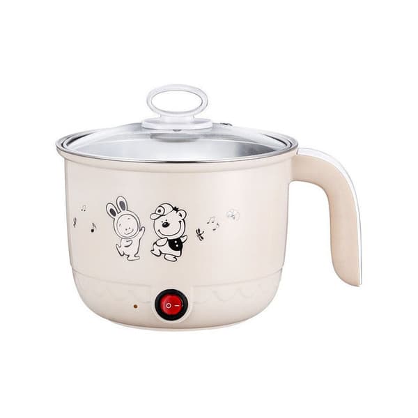 Mini 1,8L Multifunksjonell Elektrisk Gryte, Dampkoker og Suppemaker i Rustfritt Stål, Beige-FX-
