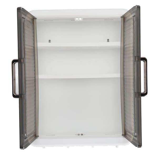 Bathroom Cabinet, Wall Mounted Skincare Storage Shelf with Hooks-FX-