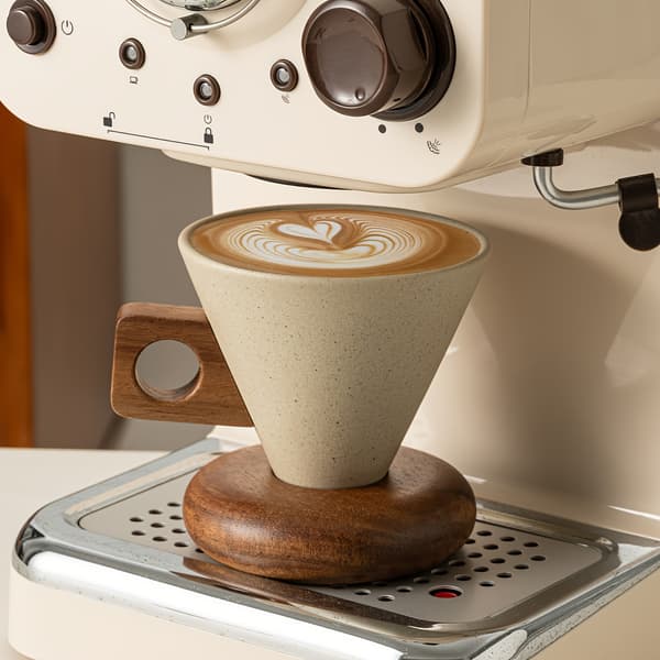 Retro kaffekop og underkop i keramik til hjemmet og som gave 250ml
