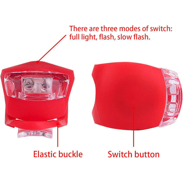 8-pack silikon LED-cykellampor - 4 fram- och 4 baklampor -FX-