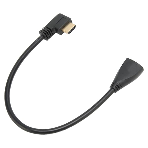 Vänstervinklad HD Multimedia Interface förlängningskabel Typ A hane till hona 24K guldpläterad kontakt 3D 4K videokabel-FX-
