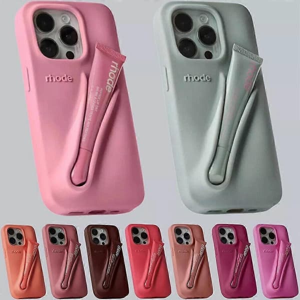 Rhode Lip Gloss Bringebær Telefondeksel til iPhone 16 15 14 13 12 11 Pro Max Y-FX-