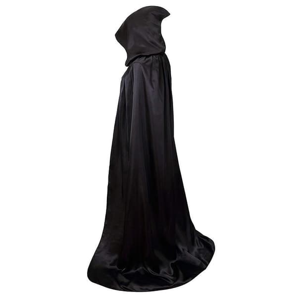 Sort hætteklædt Darth Vader-kappe til middelalder-, cosplay- og halloweenkostume (L)-FX-