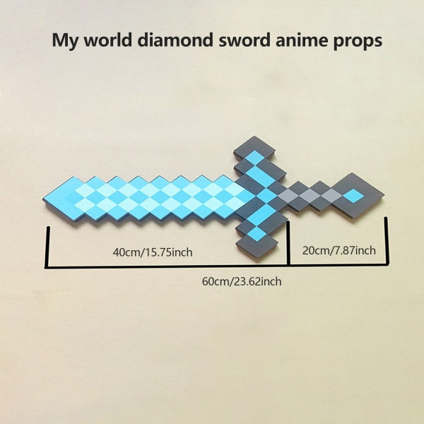 Perfekt Minecraft diamant sværd animationsrekvisit sværd legetøjsmodel 1 stk Blå-FX-