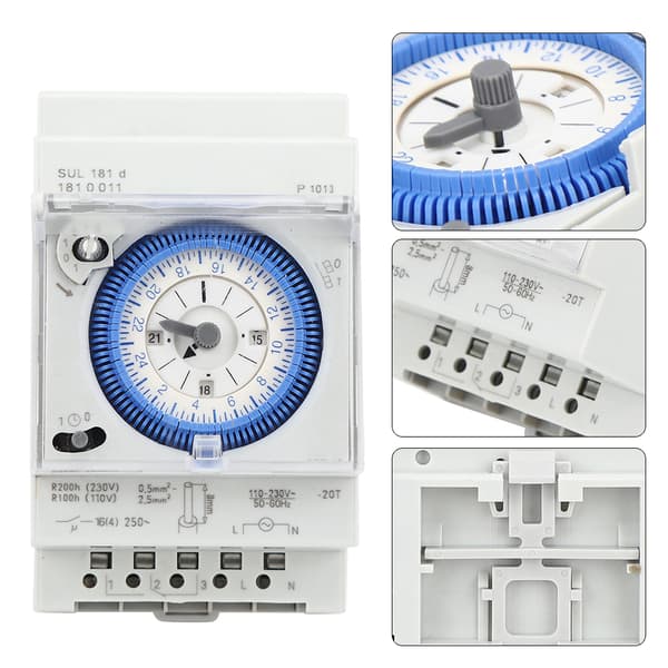 SUL181D mekanisk timer 15 minutter 24 timers timer tidsafbryder relæ 250VAC 16A-1 stk-FX-