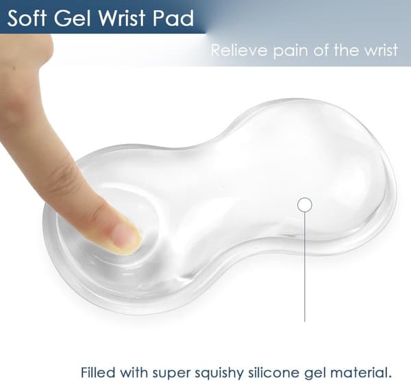 Klar musehåndledsstøtte, ergonomisk gel-håndledsstøttepude, kølig komfort, blød håndledssmerte-lindrende pude, musehåndledsstøtte-FX-