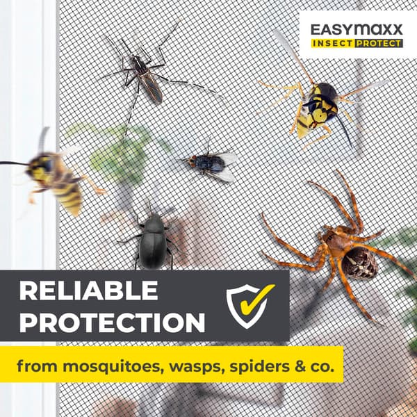 Mosquito net for windows with Magic Click | Insect screen can be cut individually up to 150x130 cm, easy installation with 12 magnets-FX-