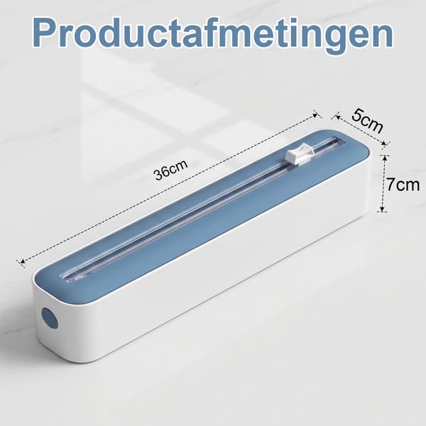 Plastfoliedispenser med justerbar åbning og sugekopdesign til køkkenbrug Black
