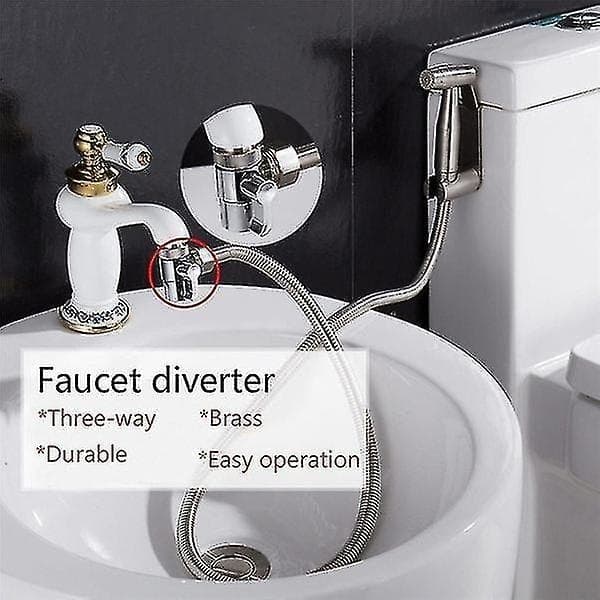 Kranadapter Diskbänk Splitter Avledningsventil Vattenkrananslutning för Toalett Bidé Dusch Kökstillbehör-FX-