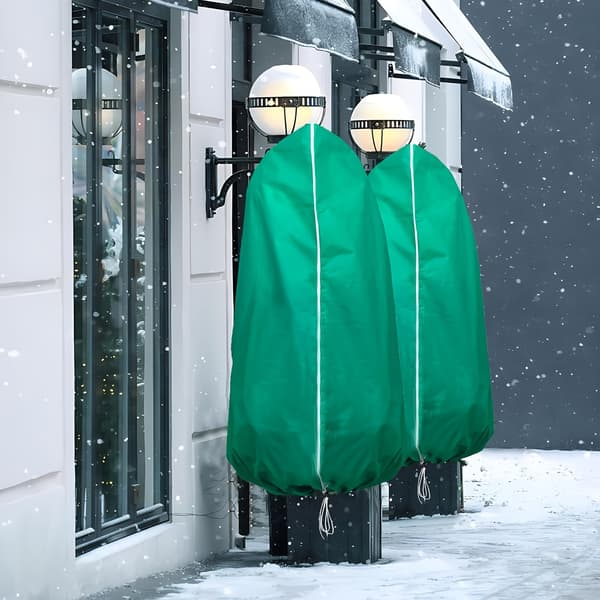 Frostbeskyttelse for planter med glidelås og snøring for utendørs trær og busker 80x100cm-4pcs Green