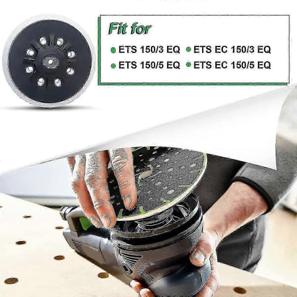 Festool ETS 150 Slibeplade 6\" 150mm Hård til ETS 150/3 EQ, 150/5 EQ & EC 150/3 EQ - 1 stk Sort-FX-