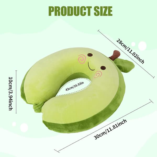 Resekudde Tecknad Djur Nackkudde 30x30cm Memory Foam Nackkudde U-formad Elastisk Resekudde Barn Bärbar-FX-