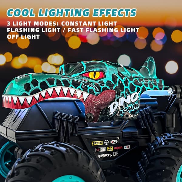 2,4 GHz RC Monster Truck med Stunts & Dinosauriedesign för Barn-FX-
