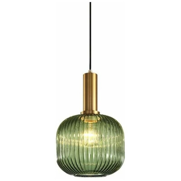 Industriell vintage-hänglampa, modern retro-stil hänglampa, pendellampa, glasskärm med polerad mässingslamphållare [Energiklass A++]