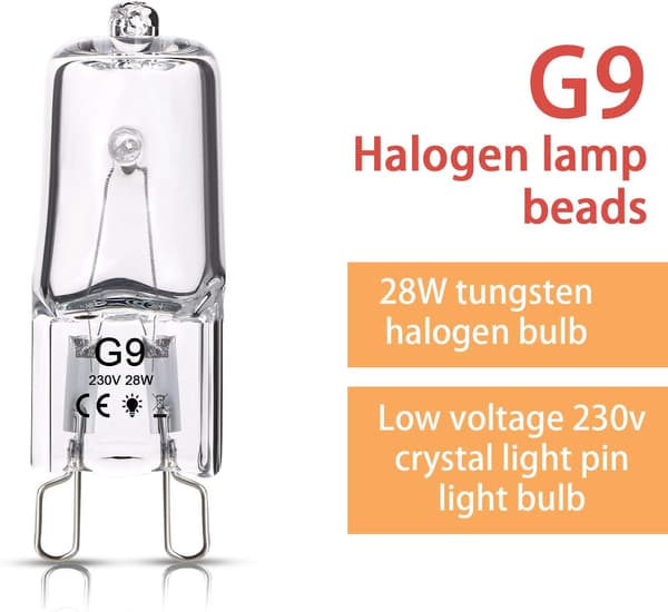 G9 Halogenlampor, 5-pack 28W G9-lampor 230V 370Lm 2800K Varmvitt Ljus för Kök, Vardagsrum och Sovrum (5-pack)-FX-