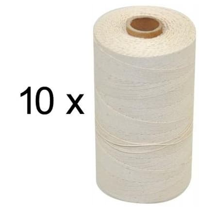 Hobby365's - 10 rolls Extra strong Polyester and cotton Rug Warp 12/6 Unbleached 500 gr / roll Natural-FX-