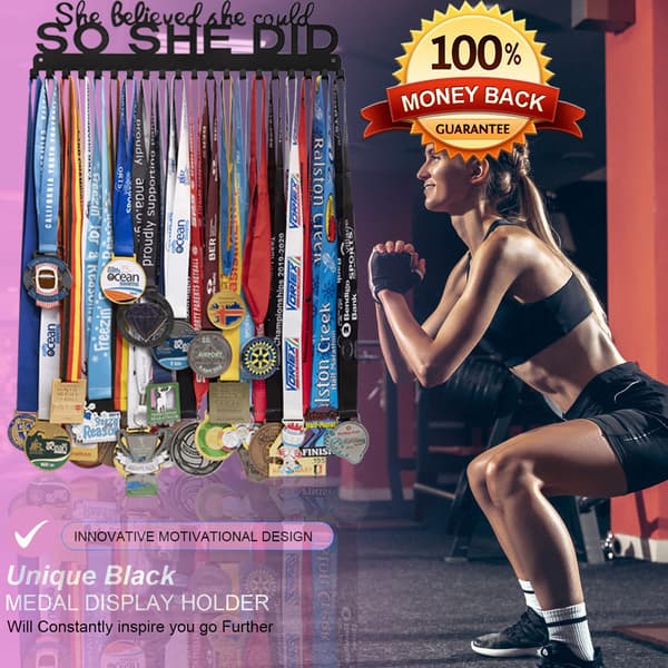 Stilig medaljeholder, rommer opptil 60 medaljer, enkel å installere-FX-