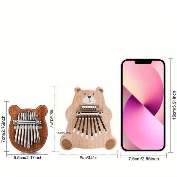 Liten Kalimba i Trä - 8-tangenters Fingerpiano Present-FX-