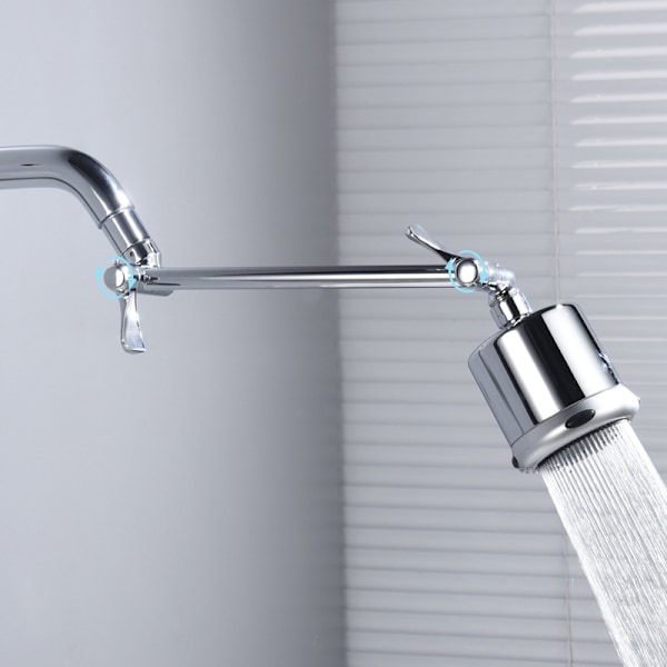Kobber Brusebad Badekar Bruseforbindelsesstang Brusehoved Justerbar Forlængerstang Top Spray Brusehovedholder Tilbehør, Brusearm + Mundstykke
