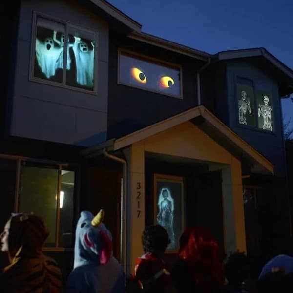 Holografisk jule- og Halloween-projektor med LED-vindusdisplay-FX-