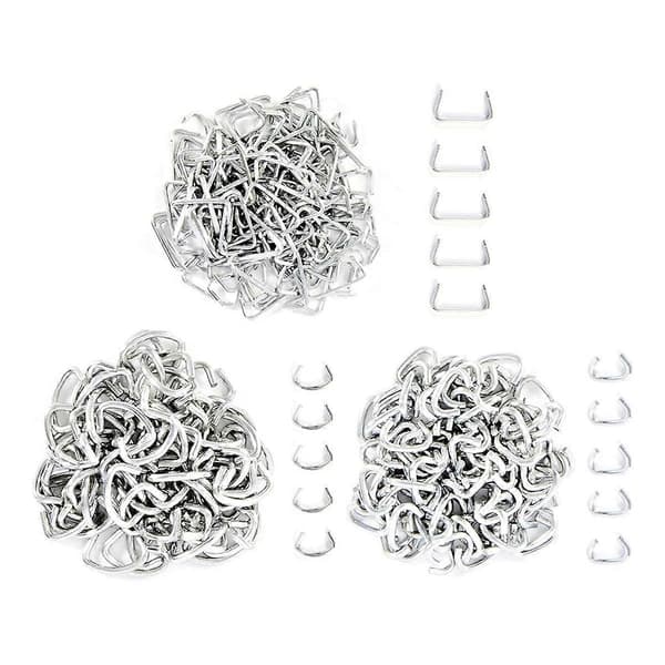 Hog Ring Tangsæt med 270 stk. 3/4in 1/2in 3/8in Galvaniserede Stål Hog Rings, Hog Ring Tangsæt til DIY Håndværk & Emballage-FX-
