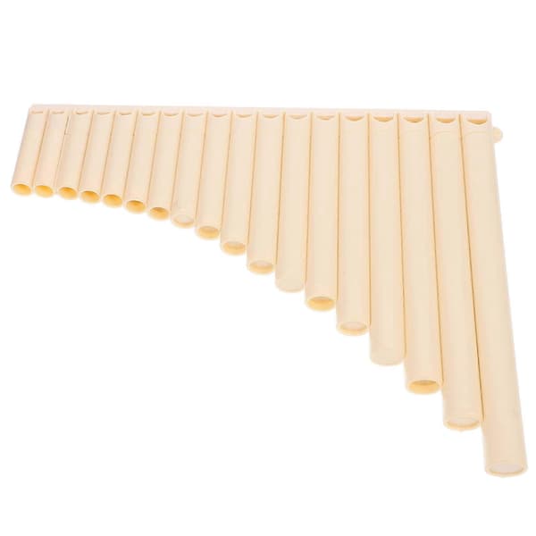 1 Set Portable 18-pipe Pan Flute Professional Pan Flute for Beginners (Beige)-FX-