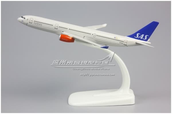 1:400 Skala SAS Airbus A330 Metall Flygplansmodell - 16cm-FX-