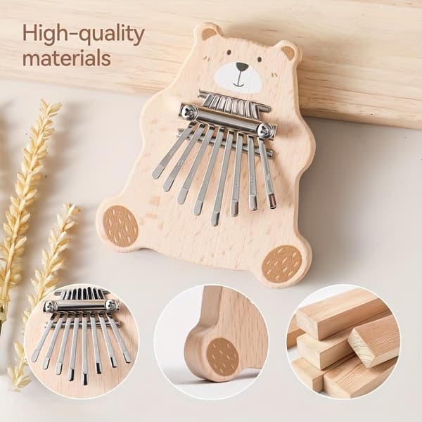 8-tangent Mini Kalimba Tommelfingerklaver - Træ Fingerharpe-FX-