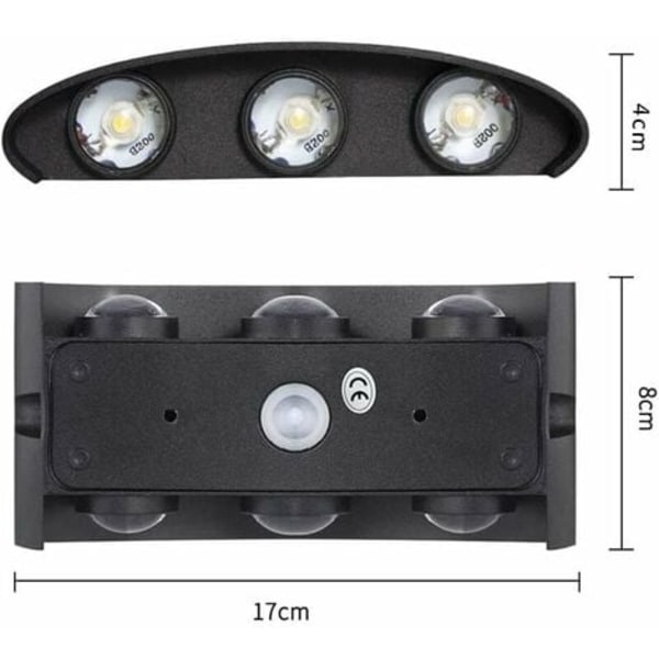 LED Indendørs Vægslampe 6W Moderne Vægslampe, IP65 Vandafvisende Aluminium Udendørs Vægslamper, til Stue Soveværelse Gang Trappegang Korridor