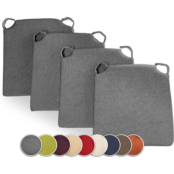 Sett med 4 trapesformede stolputer - 42x35cm med avtagbart vaskbart trekk-FX-