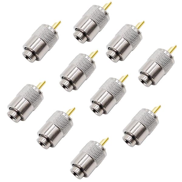 10 RF-stik UHF hanstik Rg8 Rg58 kabelstik antennestik Pl259-FX-