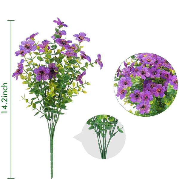 10 tekokukkaa, violetit tekokukat, UV-kestävät kasvit-FX-