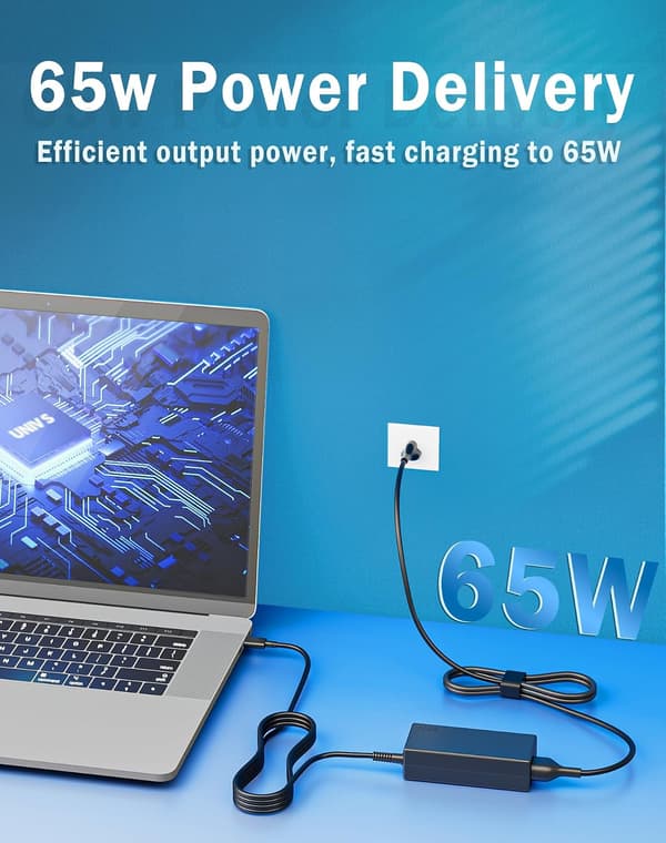 65W USB-C Universal bærbar oplader til Dell, HP, Lenovo, Acer, Chromebook-FX-