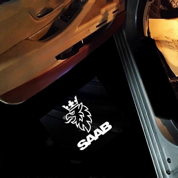 LED Dørprojektor Spøkelse Courtesy Lys Tilbehør for Saab 9-3 93 2003 - 2009 2010 2011 2012 9-5 95 1998 -2011 - Perfekt