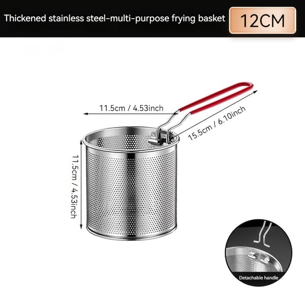 Friturekurv i rustfrit stål med si 12 cm 12cm Silver