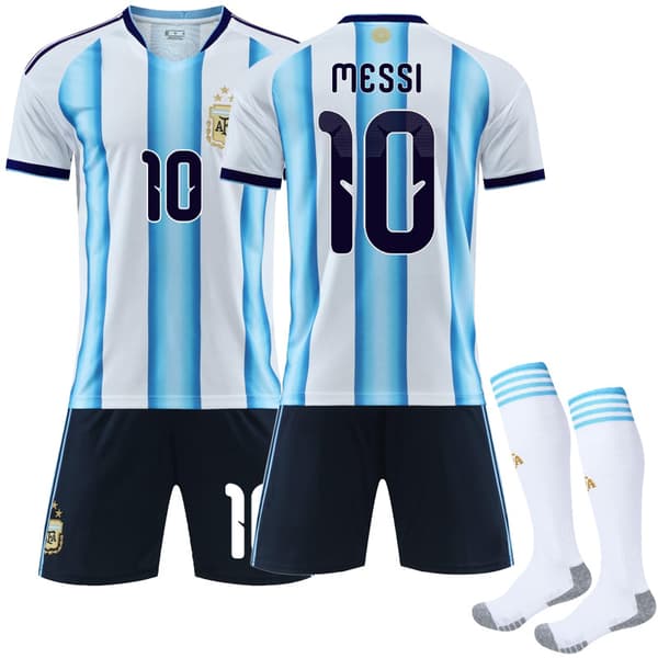 VM 2026 Argentinas herrlandslag hemma barn vuxen fotbollströja nr 10 Messi-FX- 16