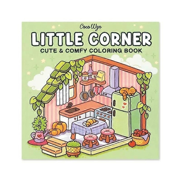 Little Corner Cozy Friends Söpö Mukava Värityskirja Aikuisille Teini-ikäisille, jossa on Suloisia Olentoja Viihtyisissä Hygge-hetkissä - WELLNGS A