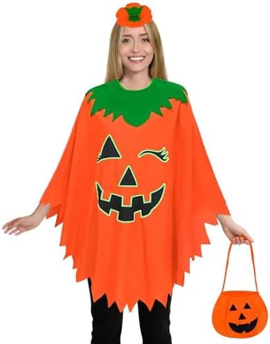 Yezmo oppustelig poncho-kostume med glødende slikpose til Halloween-FX-