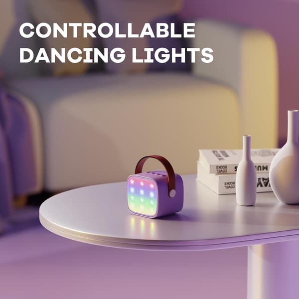 Lasten karaokelaite langattomalla mikrofonilla ja Bluetooth-kaiuttimella, violetti-FX-